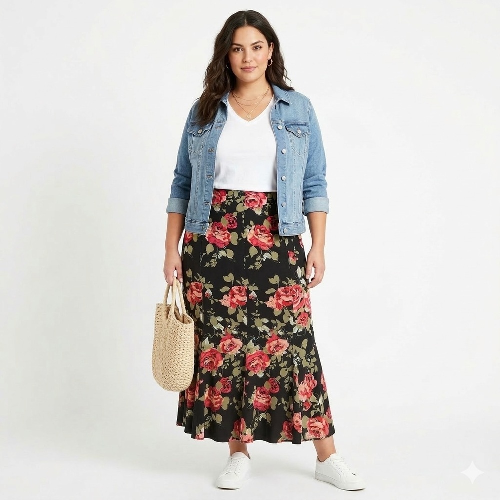 Lane Bryant Floral Maxi Skirt Size 22